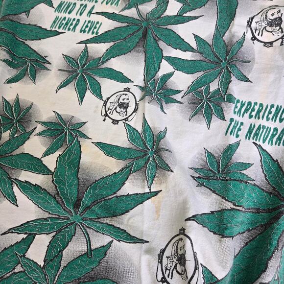 Vtg 90s ZIG ZAG Rolling Papers Leaf Logo All Over Print T Shirt XL Single Stitch - Picture 4 of 6